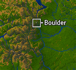 Pixel map of Colorado with Boulder marked